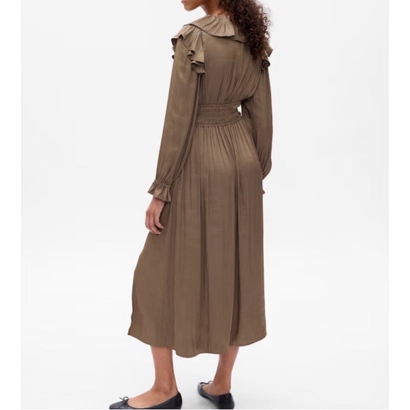 GAP Brown Long Sleeve Ruffle Dress - Picture 4 of 4
